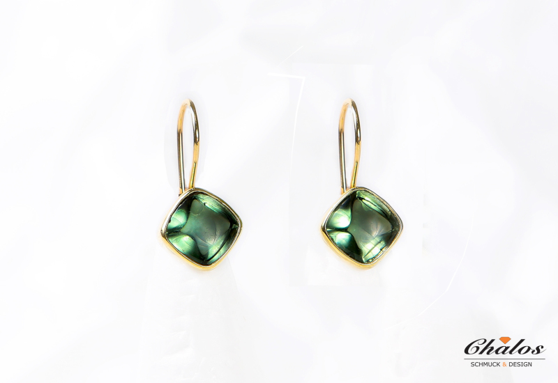Ohrringe 750er Gold mit Prassiolith