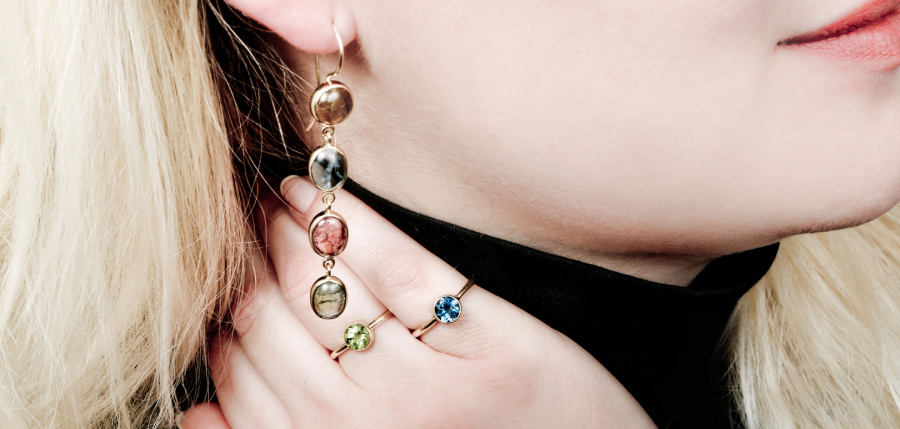 Turmalin Ohrringe aus 750,- Gold Goldschmiede Chalos in Hannover