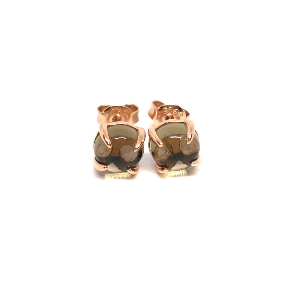 Ohrstecker Rosegold mit Rauchquarz