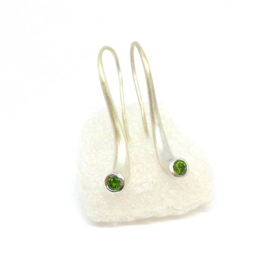 Silber 925 Sterlingsilber Ohrhänger mit Tsavorith