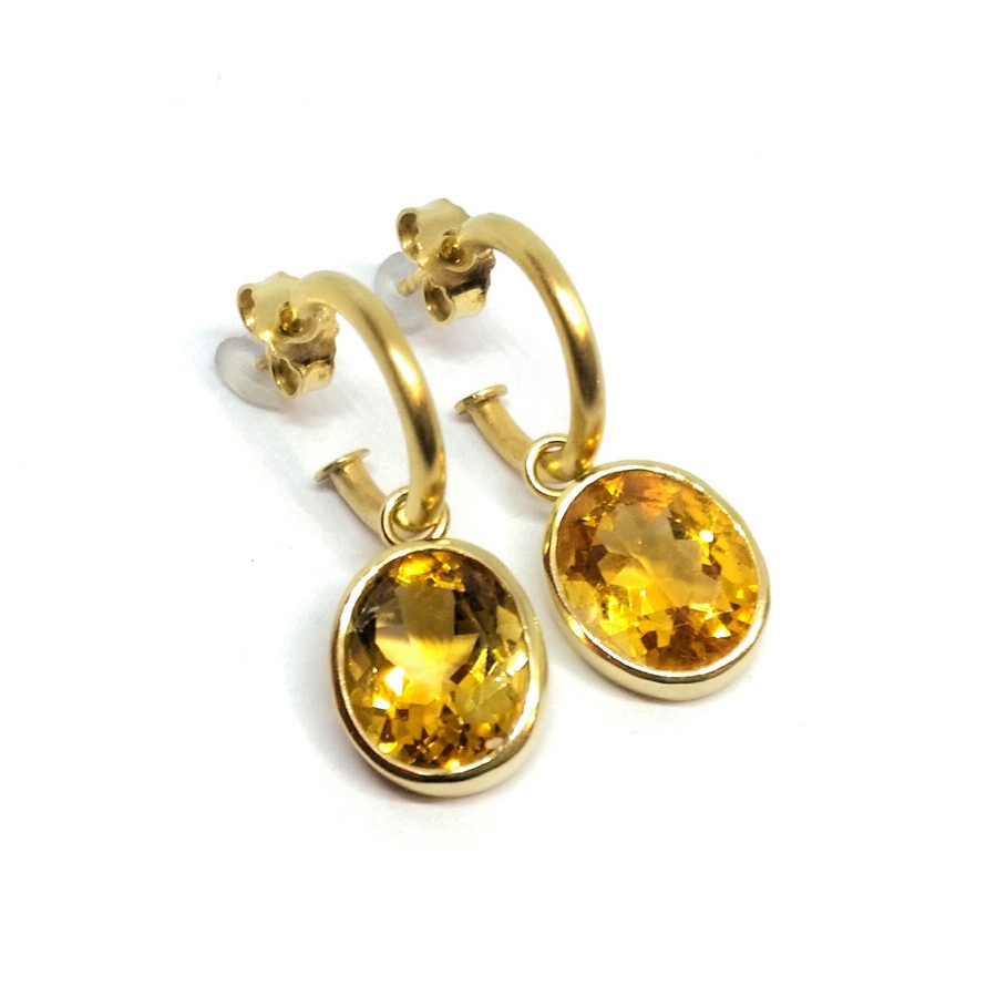 Ohrhänger 750er Gold mit Citrin