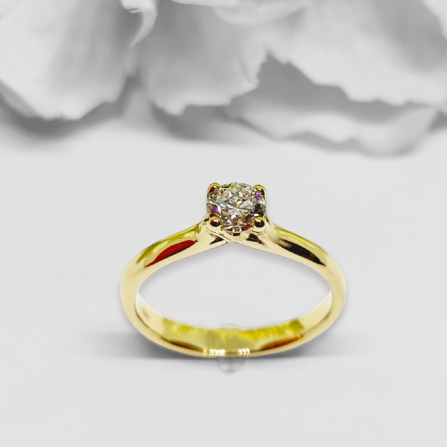 Verlobungsring mit Diamant 0,35 ct.  nachhaltiges Gold